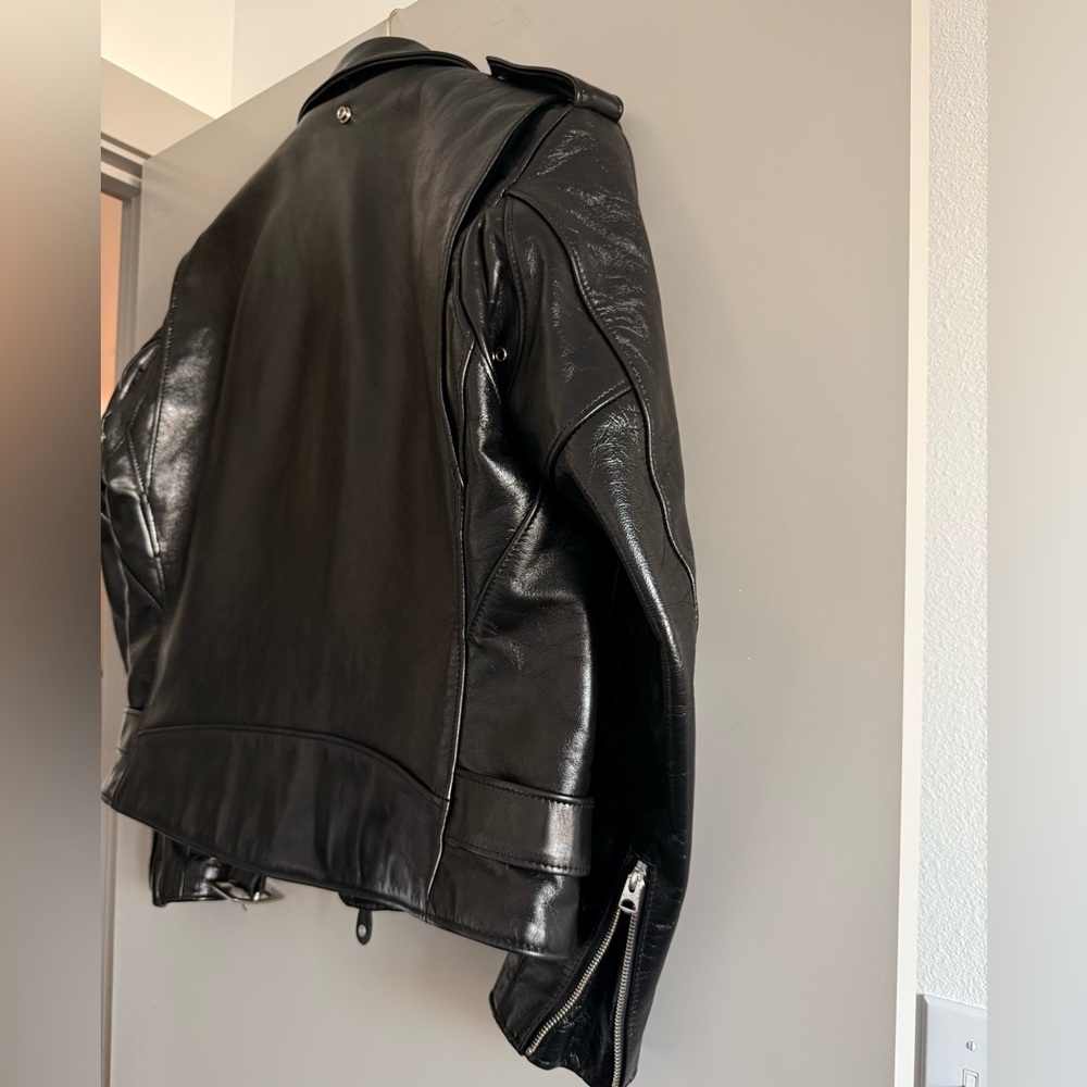 Scott Men's Black Leather Jacket - 618HH - Picture 12 of 12